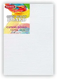 Variety Canvas 6 x 8 [3] 5 x 7 [3] Artist Canvas board Cotton Medium Grain Board Canvas, Primed Canvas Board  Set of 6   White-thumb1