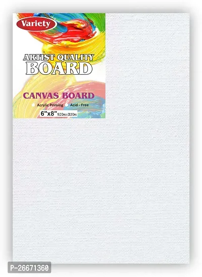 Variety Canvas 6 x 8 [3] 5 x 7 [3] Artist Canvas board Cotton Medium Grain Board Canvas, Primed Canvas Board  Set of 6   White-thumb2