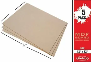 variety STRONG MDF BOARD 3.2 MM BOARD SHEET BROWN 12 INCH X 12 INCH PACK OF 5 Wooden Geometric Object-thumb3