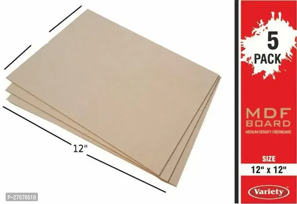 variety STRONG MDF BOARD 3.2 MM BOARD SHEET BROWN 12 INCH X 12 INCH PACK OF 5 Wooden Geometric Object-thumb4