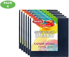 variety 5 x 5 BOARD CANVAS Cotton Medium Grain Board Canvas  Set of 6   Black-thumb1