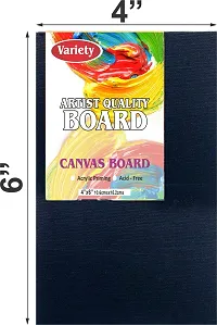 variety 4 x 6 BOARD CANVAS Cotton Medium Grain Board Canvas  Set of 6   Black-thumb2