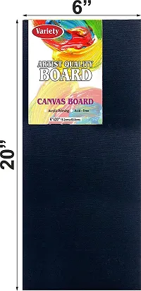 variety 6 x 20 BLK CANVAS BOARD Cotton Medium Grain Primed Canvas Board  Set of 2   Black-thumb1