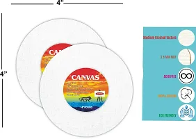 variety 4 ROUND CANVAS PANEL Cotton Medium Grain Board Canvas, Primed Canvas Board  Set of 6   PURE WHITE-thumb1