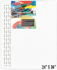 variety 24 X 36 CANVAS BOARD Cloth Medium Grain Board Canvas (Set of 1) (PURE WHITE)-thumb1