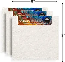 Variety Canvas 8 x 8 GESSO PRIMED ART BOARD ARTIST GRADE PACK OF 3 Acrylic Acrylic Coated Acrylic Primed Board, Primed Canvas Board  Set of 3   White-thumb1