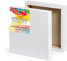 variety 10 x 10 PRE STRETCHED CANVAS ARTIST GRADE TRIPLE LAYER Cotton Medium Grain Stretched Canvas Board, Board Canvas, Pre Stretched Canvas  Set of 3   PURE WHITE-thumb1