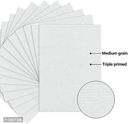 PANTONIC 5 x 5 Artists CANVAS BOARD TRIPLE LAYER PRIMED Cotton Medium Grain Board Canvas, Primed Canvas Board  Set of 6   White-thumb2