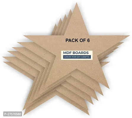 variety 8 Inch STAR MDF PACK OF 6 Wooden Geometric Object-thumb3