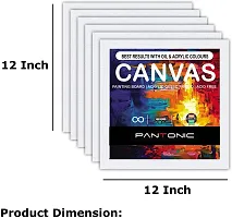 PANTONIC 12 x 12 Artists CANVAS BOARD TRIPLE LAYER PRIMED Cotton Medium Grain Board Canvas, Primed Canvas Board  Set of 10   White-thumb1