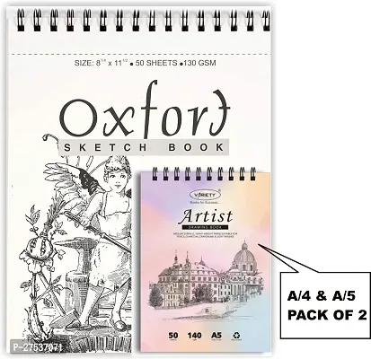 variety A 4  A 5 SKETCH BOOK PACK OF 2 Sketch Pad  50 Sheets, Pack of 2-thumb2