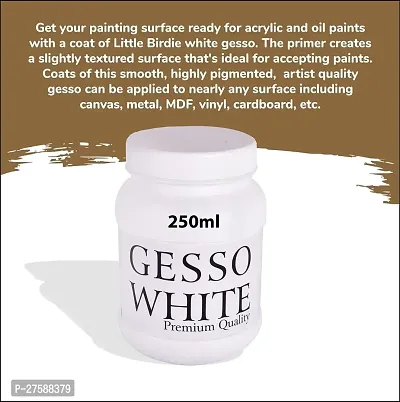 PANTONIC GESSO WHITE 250 ML White Gesso for Oil Painting, Paint Formulations, Canvas (Semi-liquid 250 ml)-thumb3