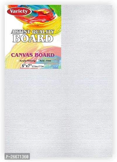 Variety Canvas 6 x 8 [3] 5 x 7 [3] Artist Canvas board Cotton Medium Grain Board Canvas, Primed Canvas Board  Set of 6   White-thumb3