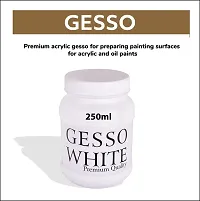 PANTONIC GESSO WHITE 250 ML White Gesso for Oil Painting, Paint Formulations, Canvas (Semi-liquid 250 ml)-thumb1