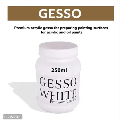 PANTONIC GESSO WHITE 250 ML White Gesso for Oil Painting, Paint Formulations, Canvas (Semi-liquid 250 ml)-thumb2