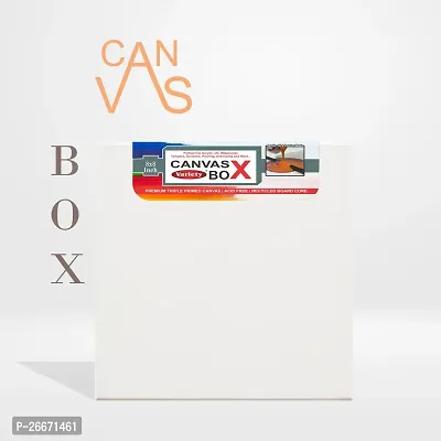 Variety Canvas Box Canvas 8 x 8 Inch pack of 1 Cotton Medium Grain Board Canvas  Set of 1   PURE WHITE