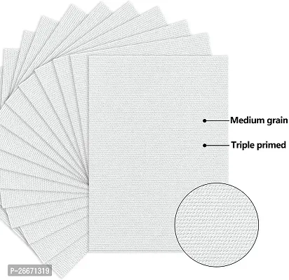 PANTONIC 3 x 3 Artists CANVAS BOARD TRIPLE LAYER PRIMED Cotton Medium Grain Board Canvas, Primed Canvas Board  Set of 6   White-thumb2