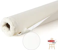 variety 12  x 5 MTR ROLL CANVAS Cotton Medium Grain Canvas Roll  Set of 1   PURE WHITE-thumb2