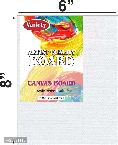 variety 6 x 8 CANVAS BOARD Cotton Medium Grain Board Canvas  Set of 2   PURE WHITE-thumb2