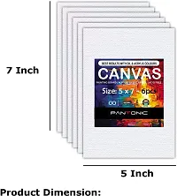 PANTONIC 5 x 7 Artists CANVAS BOARD TRIPLE LAYER PRIMED Cotton Medium Grain Board Canvas, Primed Canvas Board  Set of 12   White-thumb1