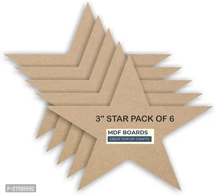 Variety Canvas STAR MDF 3 X 3 PACK OF 6 Ash Japanese Wood Veneer  8 cm x 8 cm