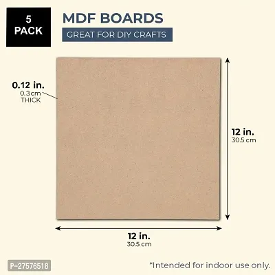 variety STRONG MDF BOARD 3.2 MM BOARD SHEET BROWN 12 INCH X 12 INCH PACK OF 5 Wooden Geometric Object-thumb2