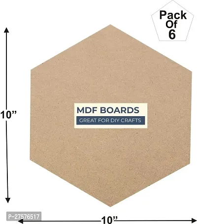 variety 10 Inch HEXAGON MDF PACK OF 6 Wooden Geometric Object