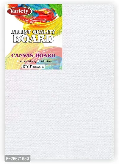 variety 10 x 12 BOARD CANVAS Cloth Medium Grain Board Canvas  Set of 6   PURE WHITE-thumb2