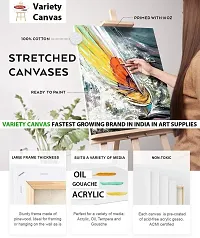 variety 4 x 4 STRETCHED CANVAS Cotton Medium Grain Stretched Canvas Board, Pre Stretched Canvas  Set of 1   PURE WHITE-thumb3