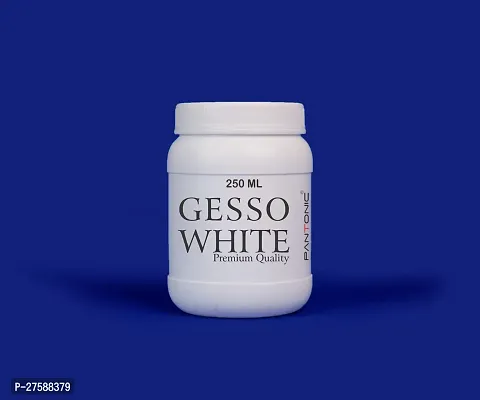 PANTONIC GESSO WHITE 250 ML White Gesso for Oil Painting, Paint Formulations, Canvas (Semi-liquid 250 ml)-thumb0