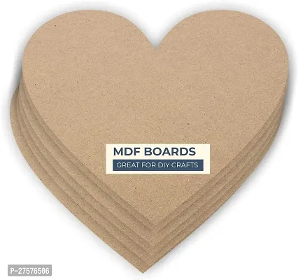 variety 4 Inch HEART MDF PACK OF 6 Wooden Geometric Object-thumb2