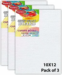 variety 8 x 10 And 10 x 12 Inch Size, A4 Canvas Boards for Painting, Different Size Combo Pack Cotton Medium Grain Board Canvas  Set of 5   PURE WHITE-thumb1