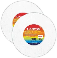 variety 4 ROUND CANVAS PANEL Cotton Medium Grain Board Canvas, Primed Canvas Board  Set of 6   PURE WHITE-thumb2