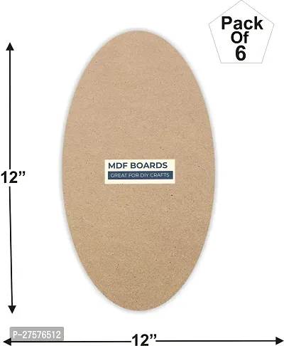 variety 12 Inch OVAL MDF PACK OF 6 Wooden Geometric Object-thumb0