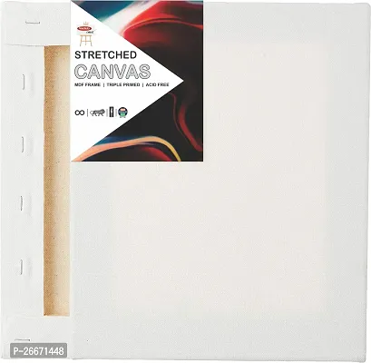 Variety Canvas VARIETY CANVAS STRETCHED ROUND CANVAS 6 x 8 Cotton Medium Grain Stretched Canvas Board  Set of 2   PURE WHITE-thumb2