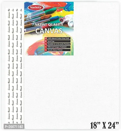 variety 18 x 24 BOARD CANVAS Cotton Medium Grain Board Canvas  Set of 1   PURE WHITE