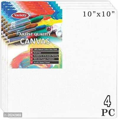 Variety Canvas Variety 10 Inch X 10 Inch Canvas Board 7 Oz Primed 10 Inch X 10 Inch Pack Of 4