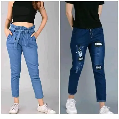 Printed Slim fit Jeans Combo of 2