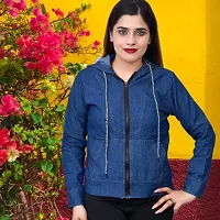 Trendy Blue Denim Jacket For Women-thumb1