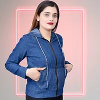 Trendy Blue Denim Jacket For Women-thumb2