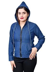 Trendy Blue Denim Jacket For Women-thumb1