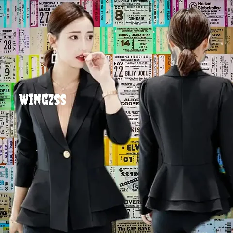 Imported Fancy Polyester Solid Full Sleeve Blazer For Women