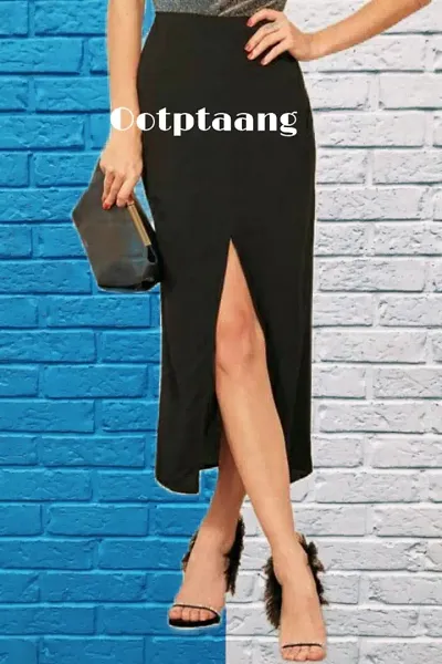 Stylish Lycra Solid Skirt For Women