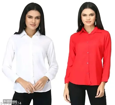 Women Stylish Rayon Solid Casual Shirt-thumb0