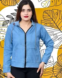 Stylish Blue Denim  Denim Jacket For Women-thumb1