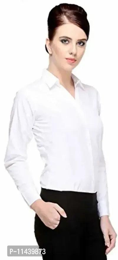 Stylish Fancy Roll- Up Sleeves Solid Rayon Regular Fit Shirt For Women-thumb3