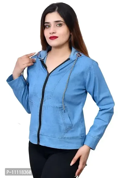 Stylish Blue Denim  Denim Jacket For Women-thumb0