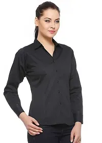 Stylish Fancy Roll- Up Sleeves Solid Rayon Regular Fit Shirt For Women-thumb2