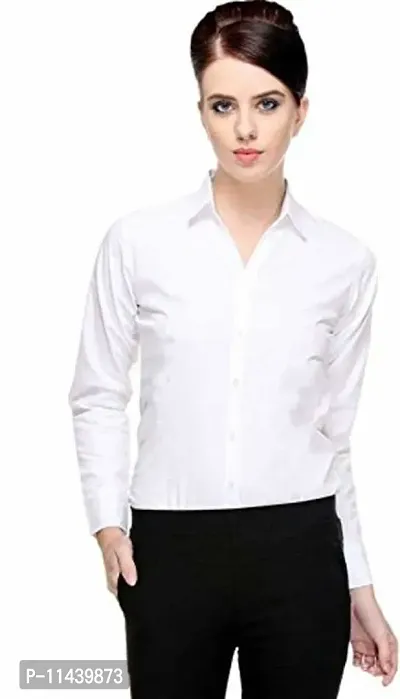 Stylish Fancy Roll- Up Sleeves Solid Rayon Regular Fit Shirt For Women-thumb0