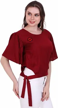 Stylish Rayon Round Neck Top For Women-thumb2